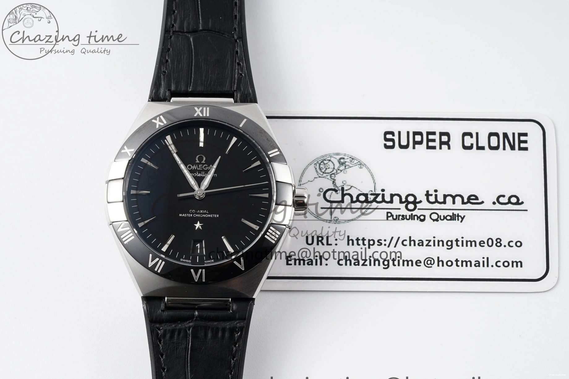 0104 Constellation Black Ceramic SS SBF 1:1 Best Edition Black Dial on Black Gummy Strap A8900 Super Clone TimelessDesign 7798